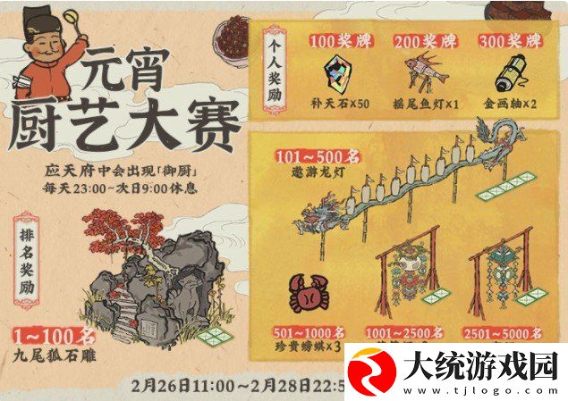 江南百景图御厨奖励是什么