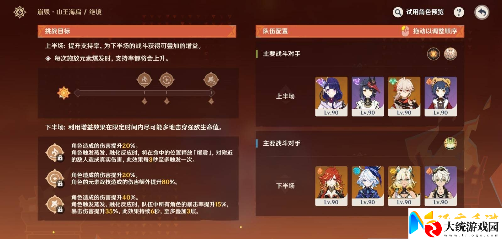 原神无极限超激格斗赛第二关满分配队推荐