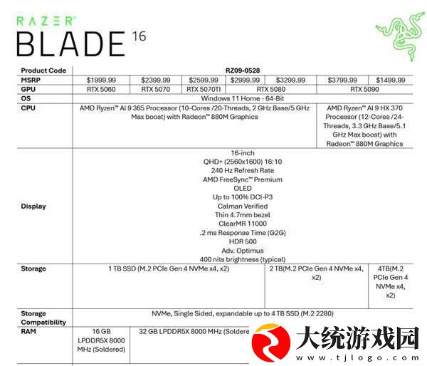 雷蛇灵刃16