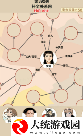爆梗找茬王女娲关系网怎么过关